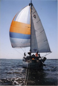 'Soulshine' wuth the spinnaker flying 