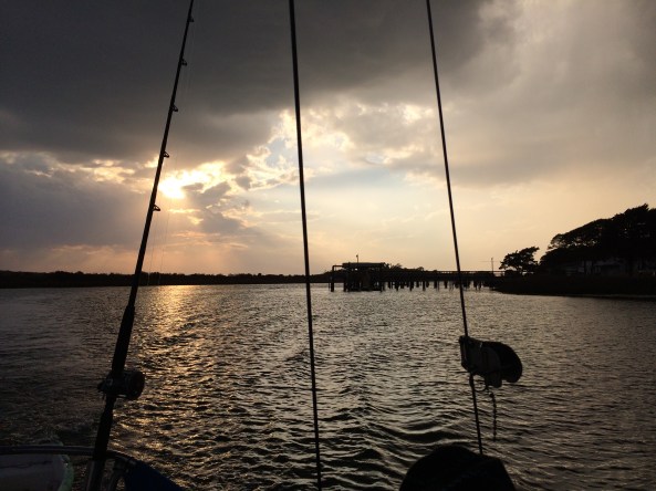 SAGA during a sunset sail during her journey home.
